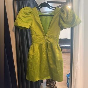 Luella Lime Satin look Dress
